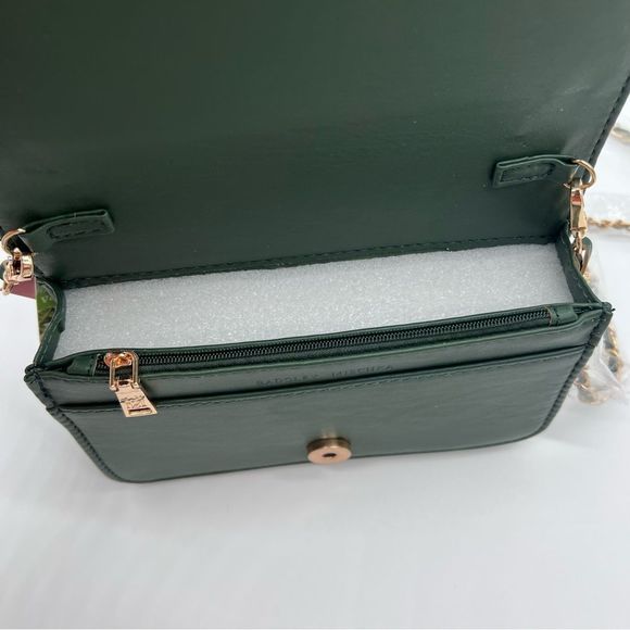 BADGLEY MISCHKA DEBOSSED LOGO CROSSBODY IN CHIVE - Picture 9 of 10